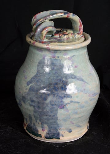 Lidded Jar in Aqua/multi - Alexis Dillon | PHOTOGRAPHER