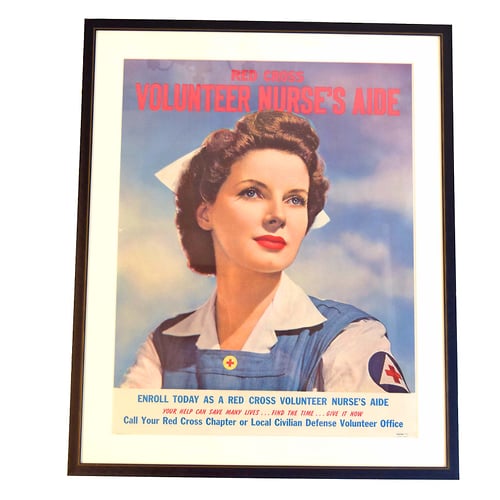 1943 WWII Red Cross Volunteer Nurse Poster - Intro to Fine Art 101 - Atlanta