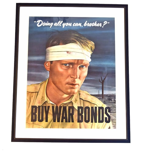 1943 War Bonds Poster Wounded Soldier - Intro to Fine Art 101 - Atlanta