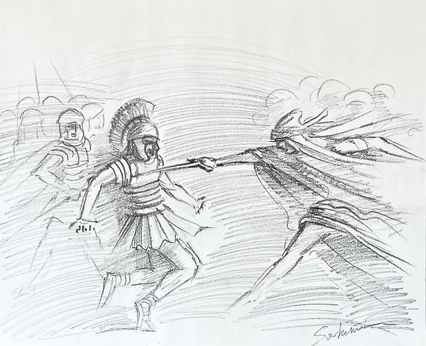 The Wounding of Gaius Caesar - Joseph Sarkissian Artwork