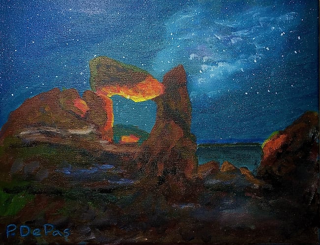 Fire in the Rocks-Starry Night - Penney De Pas