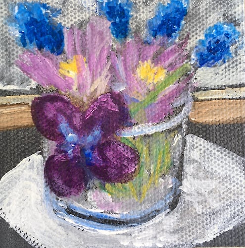 Purple Flowers in a Shot Glass - Mini - Penney De Pas