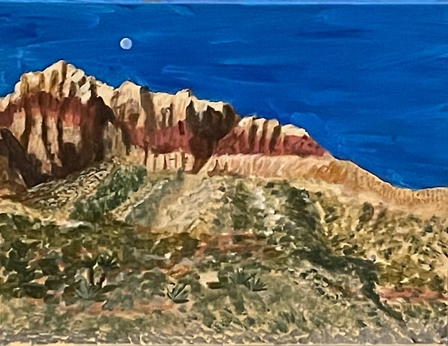 Full Moon over Red Rock Canyon, NV - Penney De Pas