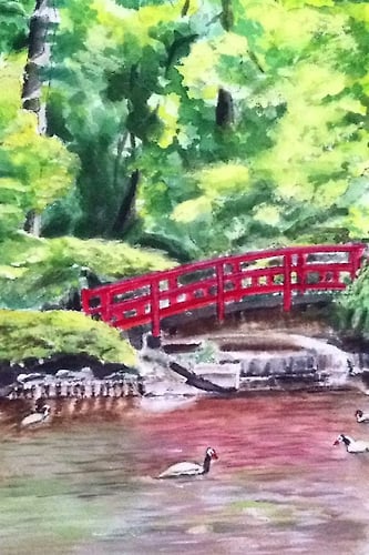 Japanese Bridge at Duke Gardens - Penney De Pas
