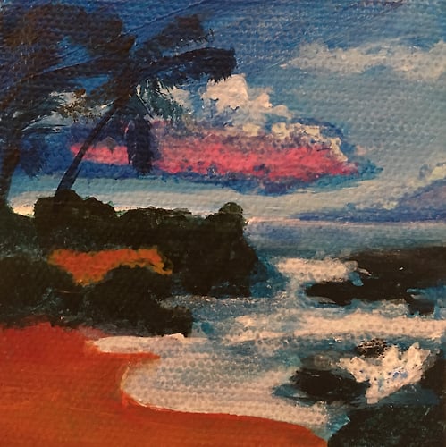 Hawaiian Beach Scene - Penney De Pas
